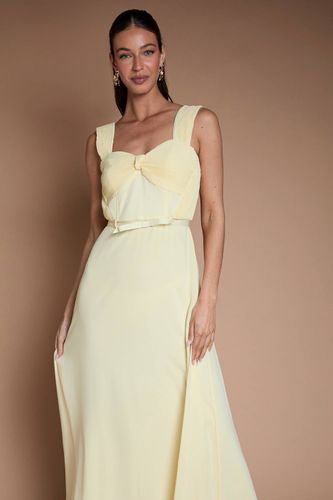 Robe Longue De Demoiselle D'honneur En Mousseline Plissée Avec Nœud Aux Manches | Taille 46 - Coast - Modalova
