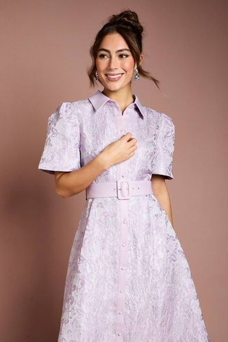 Robe Midi Chemisier Jacquard à Manches Courtes | Taille 46 - Coast - Modalova