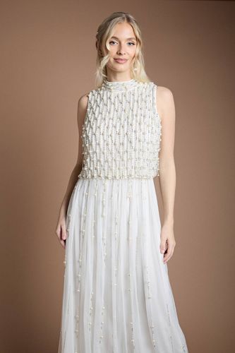 Robe De Mariée En Georgette Avec Superposition De Perles | Taille 44 - Coast - Modalova