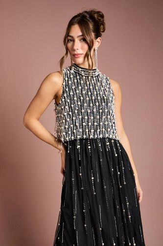 Robe Maxi en Georgette avec Superposition de Perles | Taille 46 - Coast - Modalova