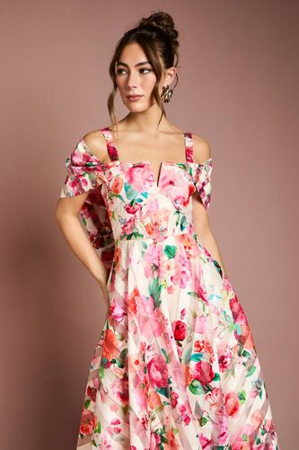 Robe Midi Bardot en Organza Imprimé | Taille 44 - Coast - Modalova