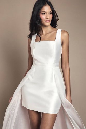 Petite Robe de Mariée Mini en Twill avec Jupe en Organza | Taille 46 - Coast - Modalova