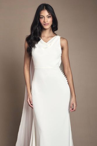 Robe de Mariée Petite en Mousseline avec Détail Dos Drapé | Taille 46 - Coast - Modalova