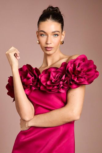 Robe Longue en Satin Structurée avec Corsage 3D | Taille 46 - Coast - Modalova