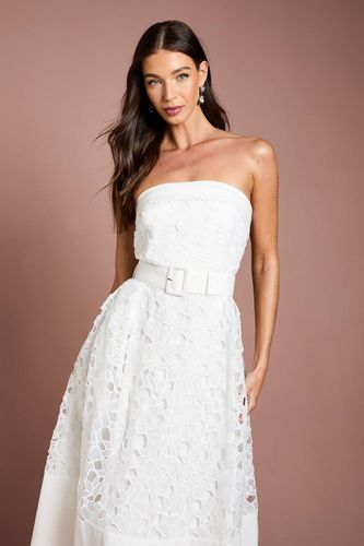 Robe Midi En Dentelle À Bustier Avec Ceinture | Taille 46 - Coast - Modalova