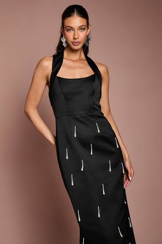 Robe Midi Satinée À Col Licou Avec Perle | Taille 46 - Coast - Modalova