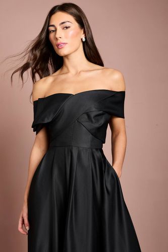 Robe Longue En Satin Bardot À Détails Origami | Taille 46 - Coast - Modalova