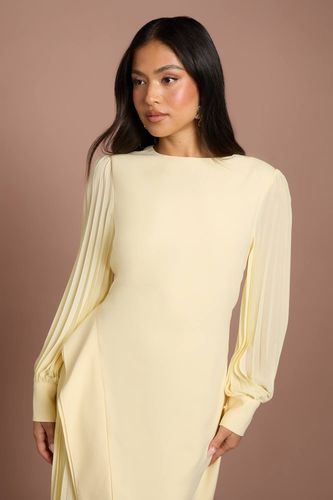 Robe Mi-longue Plissée En Crêpe À Manches Longues Petite | Taille 46 - Coast - Modalova