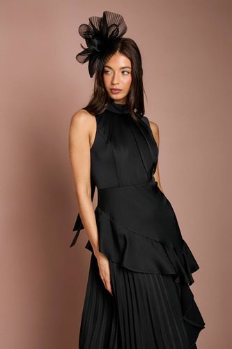 Robe En Crêpe Satiné Dos Plissé À Volants Sans Manches | Taille 46 - Coast - Modalova