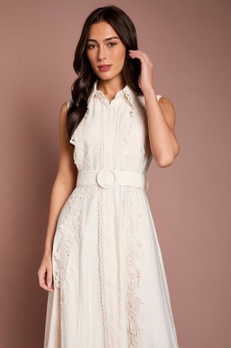 Robe Chemise Cintrée Sans Manches À Panneaux De Dentelle | Taille 46 - Coast - Modalova