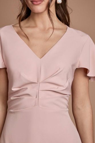 Robe Longue De Demoiselle D'honneur En Crêpe Avec Détail Plissé | Taille 46 - Coast - Modalova