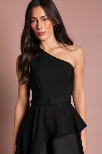 Robe Longue Satinée À Une Épaule Avec Détail Volant | Taille 44 - Coast - Modalova