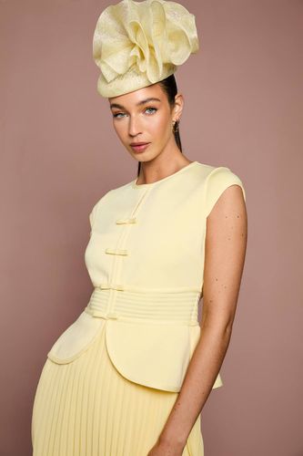 Robe Midi Lisa Tan À Corsage Bandage Jupe Plissée Et Détail Nœud | Taille 42 - Coast - Modalova