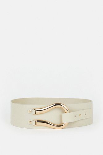 Ceinture de taille en cuir avec détails métalliques | Taille Medium/Large - KarenMillen - Modalova