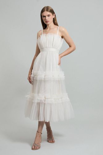 Robe midi en tulle à bandeau évasé | Taille 14 - KarenMillen - Modalova