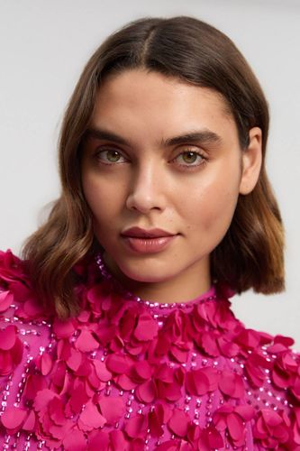 Robe maxi tissée à appliqué de cristal et manches d’ange | Taille 12 - KarenMillen - Modalova