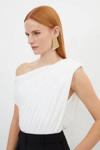 Body en jersey crêpe asymétrique | Taille XS - KarenMillen - Modalova
