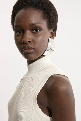 Gilet en maille côtelée en viscose mélangée | Taille Medium - KarenMillen - Modalova