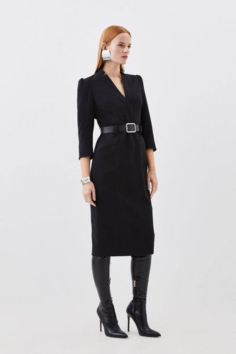 Robe Midi Ajustée Stretch Forever Ceinturée | Taille 6 - KarenMillen - Modalova