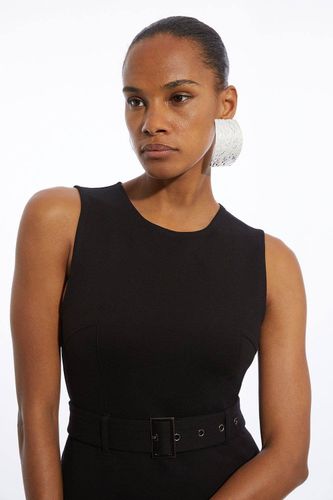 Ponte et robe maxi plissée en jersey géorgette | Taille XS - KarenMillen - Modalova
