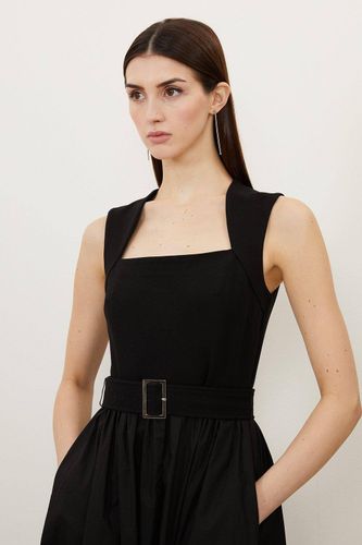 Robe maxi en mélange de coton jersey à encolure dégagée | Taille XS - KarenMillen - Modalova