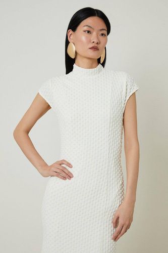 Robe longue maxi à ourlet dramatique en jersey texturé | Taille Medium - KarenMillen - Modalova