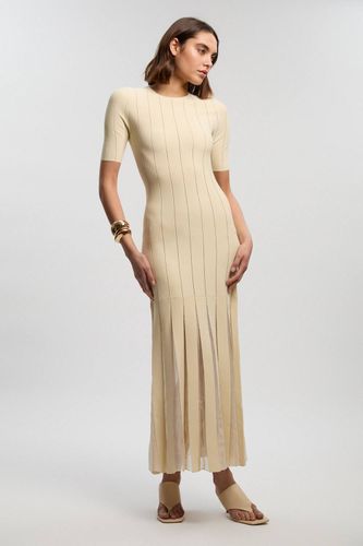 Robe midi en maille à jupe complète en fil de viscose mélangée | Taille XS - KarenMillen - Modalova
