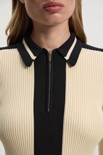 Robe polo midi zippée en tricot côtelé | Taille Small - KarenMillen - Modalova
