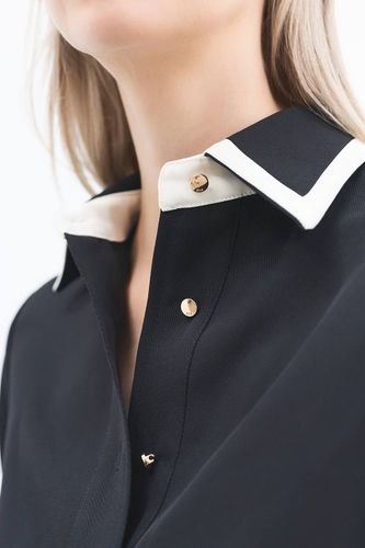 Chemise en sergé tissé à blocs de couleurs | Taille 8 - KarenMillen - Modalova