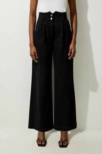Petite Denim Wide Leg Trousers | Taille 16 - KarenMillen - Modalova
