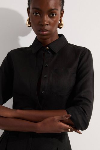 Chemise à manches longues tissée en lin et viscose | Taille 6 - KarenMillen - Modalova