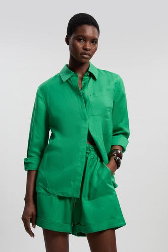 Chemise à manches longues tissée en lin et viscose | Taille 8 - KarenMillen - Modalova
