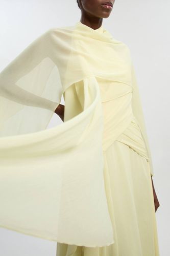 Robe maxi en géorgette tissée à encolure croisée et effet froissé | Taille 10 - KarenMillen - Modalova