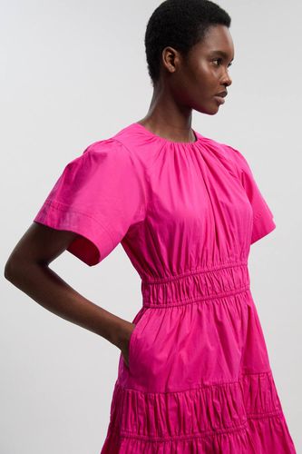 Robe mini tissée en coton à fronces et à étages | Taille 6 - KarenMillen - Modalova