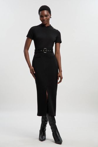 Robe Midi en Ponte avec Ceinture | Taille XS - KarenMillen - Modalova
