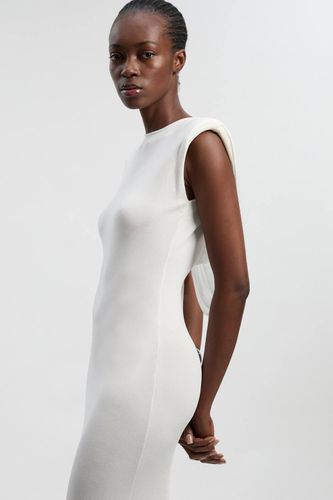 Robe Longue Tricotée à Dos Plongeant et Drapé Fluide en Mélange Viscose | Taille Medium - KarenMillen - Modalova