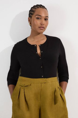 Cardigan Tricoté Grande Taille Mélange Viscose à Boutons-Pression | Taille 2XL - KarenMillen - Modalova