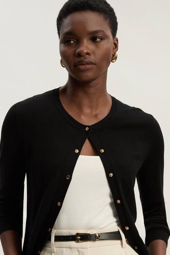 Cardigan Tricoté à Boutons-Pression en Mélange de Viscose | Taille Medium - KarenMillen - Modalova