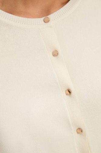 Cardigan Tricoté à Boutons-Pression en Mélange de Viscose | Taille Medium - KarenMillen - Modalova