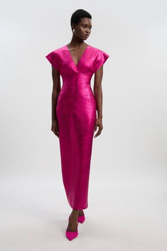 Robe Maxi Tricot à Manches Ange et Finition Métallique | Taille XS - KarenMillen - Modalova