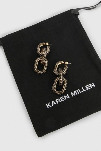 Boucles D'oreilles Pendantes À Maillons De Chaîne Ornées De Cristaux - KarenMillen - Modalova