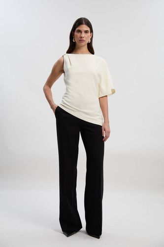Pantalon Droit Ajusté en Tissu Stretch Compact | Taille 18 - KarenMillen - Modalova