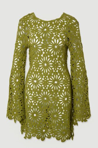 Robe Courte de Plage en Crochet Fleuri Tissé | Taille Medium - KarenMillen - Modalova