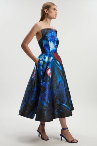 Lily Macrae - Robe de Bal Bustier en Sergé Imprimé | Taille 16 - KarenMillen - Modalova