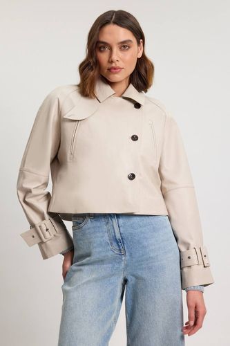 Trench Court En Cuir À Col Montant | Taille 16 - KarenMillen - Modalova