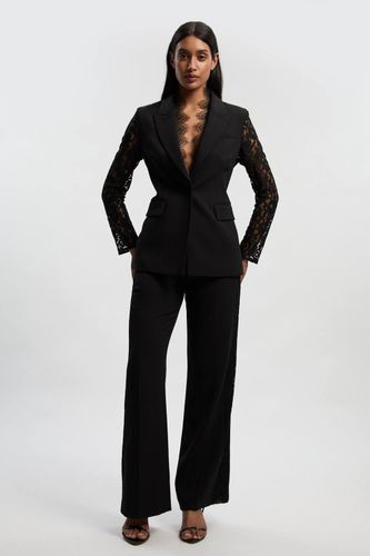 Pantalon Large Tailleur en Mélange de Dentelle Stretch Compact | Taille 14 - KarenMillen - Modalova