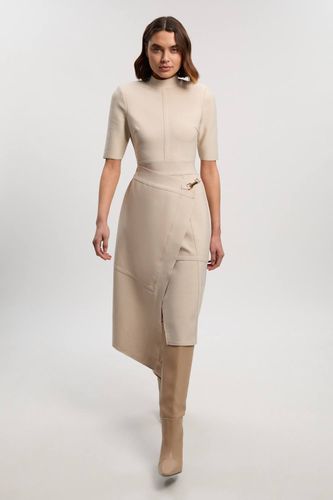 Robe Midi Tricotée Asymétrique Moulante Bandage Petite Taille | Taille 16 - KarenMillen - Modalova