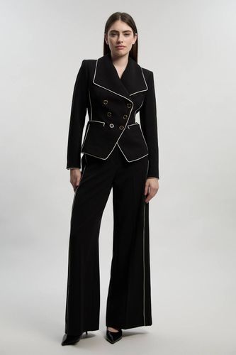 Blazer Ajusté Stretch Compact à Liserés Contrastés | Taille 6 - KarenMillen - Modalova