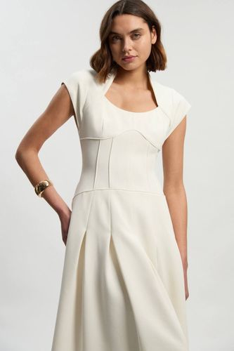 Robe Midi Évasée à Taille Basse en Maille Stretch | Taille 16 - KarenMillen - Modalova