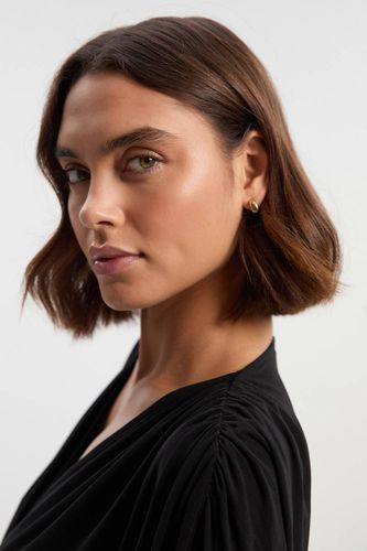 Body à Manches Chauve-Souris, Décolleté Plongeant et Fronces en Crêpe Drapé Extensible | Taille Medium - KarenMillen - Modalova